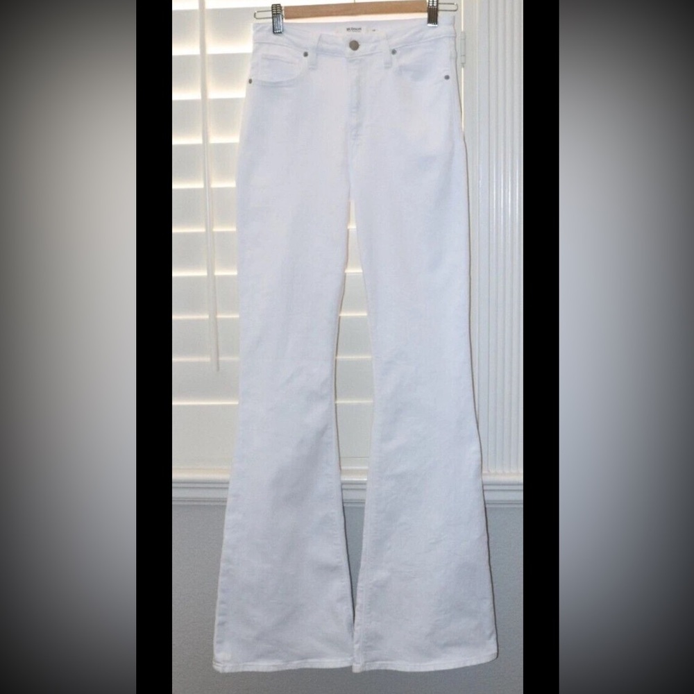 Hudson White Holly High Rise 5 pocket Flare Jeans Size 26 Wide Leg - Picture 3 of 4